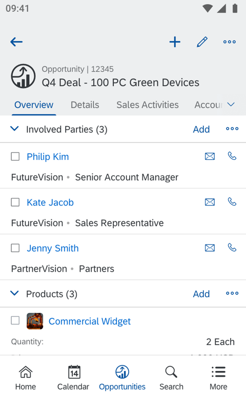 SAP Cloud for Customer app
